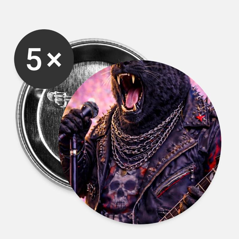 RockyZoo9 - Buttons klein 25 mm (5er Pack) - Weiß