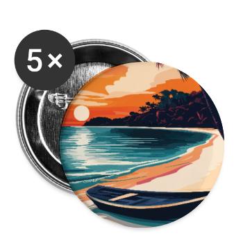 Entdecken Sie das tropische Paradies von Belize - Buttons klein 25 mm (5er Pack) - Weiß - Vorne