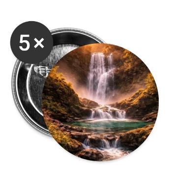 Waterfall in the evening sun - Buttons small 1''/25 mm (5-pack) - white - Front