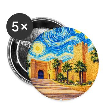Rabat Morocco Starry Night - Buttons small 1''/25 mm (5-pack) - white - Front