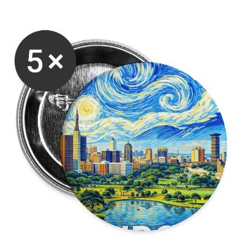 Nairobi Kenya Starry Night - Buttons small 1''/25 mm (5-pack) - white - Front