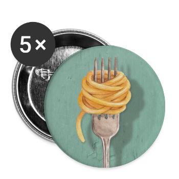 Adoro la pasta italienisches Design Küche - Buttons klein 25 mm (5er Pack) - Weiß - Vorne