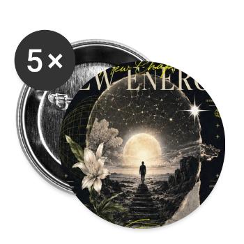 Right Time Neue Energie - Buttons klein 25 mm (5er Pack) - Weiß - Vorne