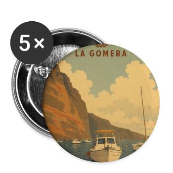 Vueltas La Gomera Poster - Buttons klein 25 mm (5er Pack) - Weiß - Vorne
