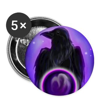 Rabe im Neon Orb - Buttons klein 25 mm (5er Pack) - Weiß - Vorne