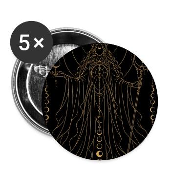 Mondhexe  - Buttons klein 25 mm (5er Pack) - Weiß - Vorne