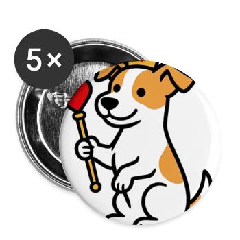 Jack Russell Of Hearts Original Design - Buttons small 1''/25 mm (5-pack) - white - Front