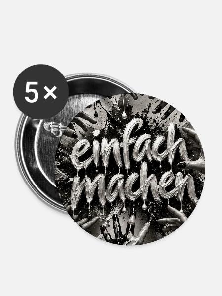 Einfach Machen – Handmotiv Kraft - Buttons klein 25 mm (5er Pack) - Weiß