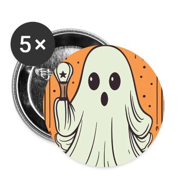 Tarot Card Ghost with Stick - Buttons small 1''/25 mm (5-pack) - white - Front