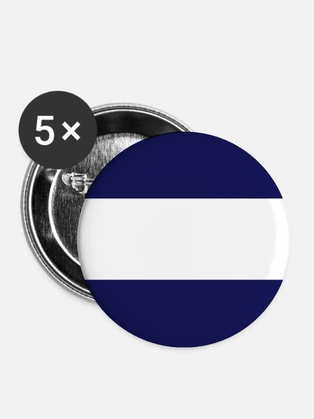 Balken, quer gestreift - Buttons klein 25 mm (5er Pack) - Weiß