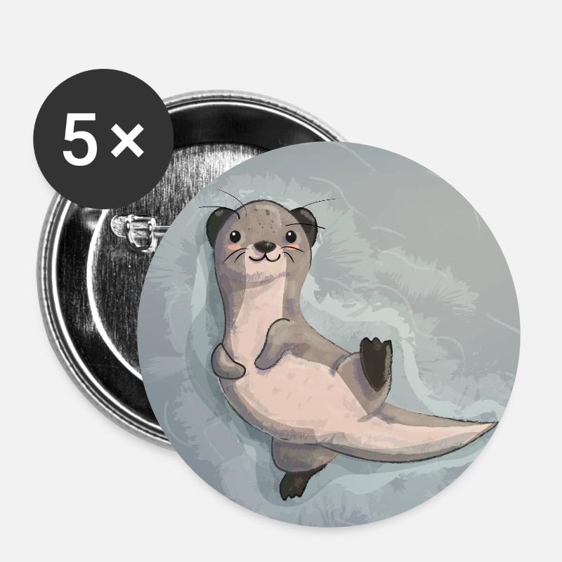 Lisa Otter - Buttons klein 25 mm (5er Pack) - Weiß