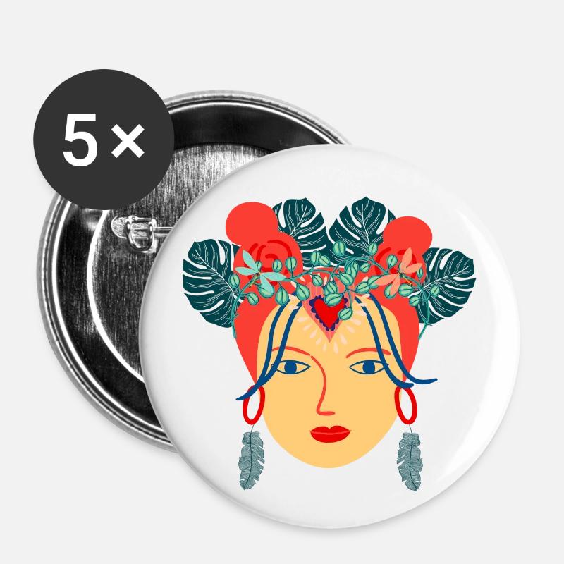 Madame exotic - Buttons small 1''/25 mm (5-pack) - white