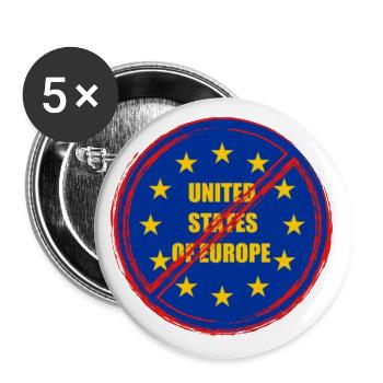 No to the EU - Buttons small 1''/25 mm (5-pack) - white - Front