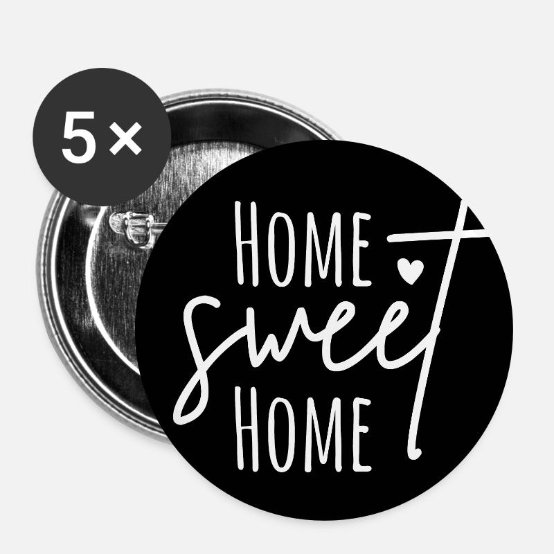 Home Sweet Home - Buttons klein 25 mm (5er Pack) - Weiß