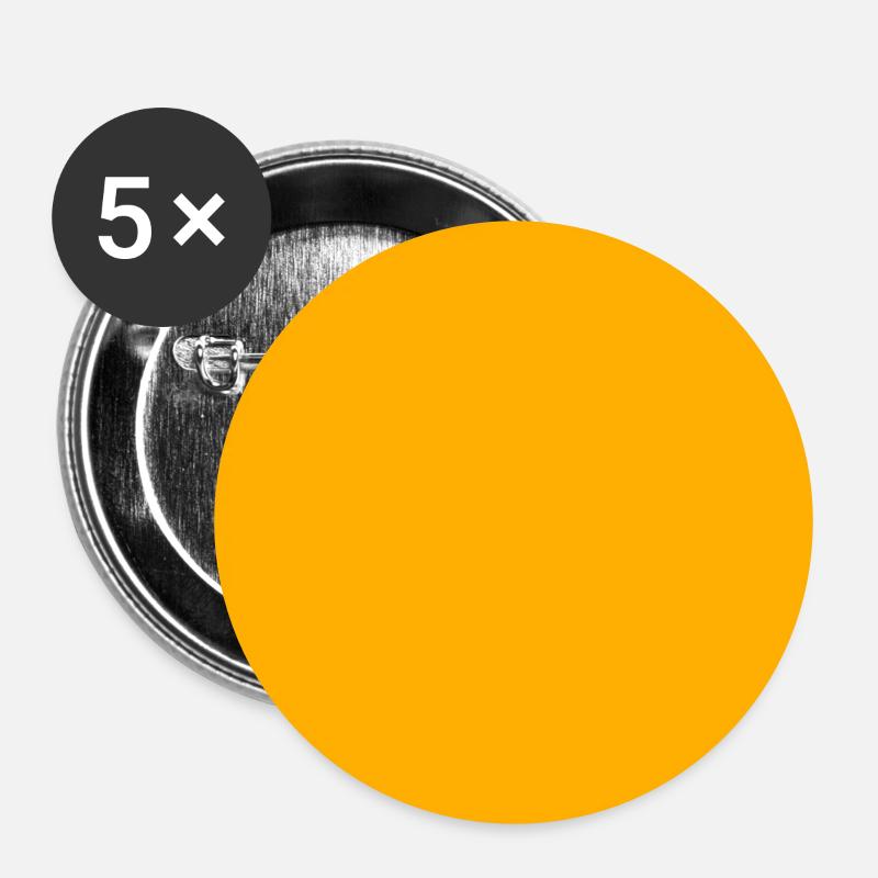 Orange background, customizable - Buttons small 1''/25 mm (5-pack) - white