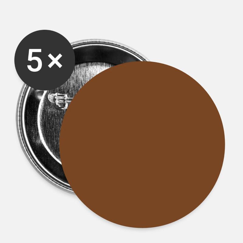 Brown background, customizable - Buttons small 1''/25 mm (5-pack) - white
