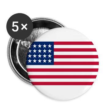 American Flag - Buttons small 1''/25 mm (5-pack) - white - Front