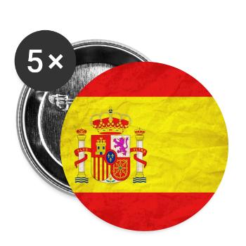 Drapeau espagnol - Lot de 5 petits badges (25 mm) - blanc - Devant