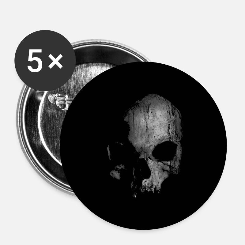 skull - Buttons small 1''/25 mm (5-pack) - white