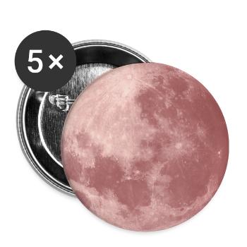 Moon in rose gold - Buttons small 1''/25 mm (5-pack) - white - Front