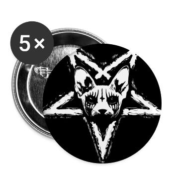 Black Metal Cat - Buttons klein 25 mm (5er Pack) - Weiß - Vorne