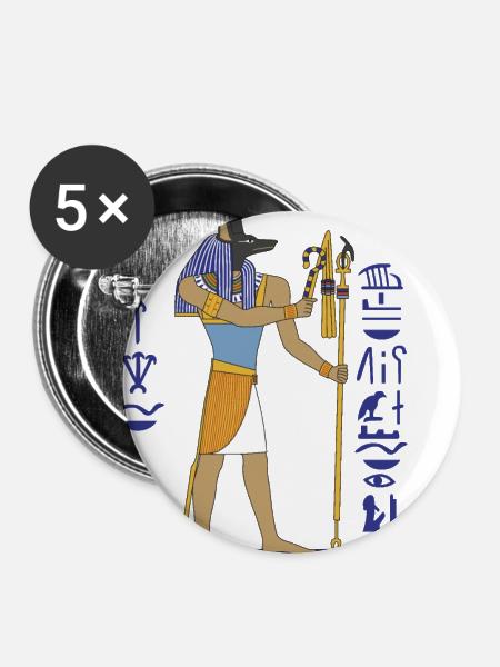 Anubis - Buttons klein 25 mm (5er Pack) - Weiß