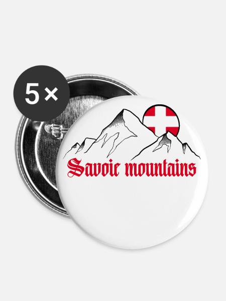 Savoyer Gebirge - Buttons klein 25 mm (5er Pack) - Weiß