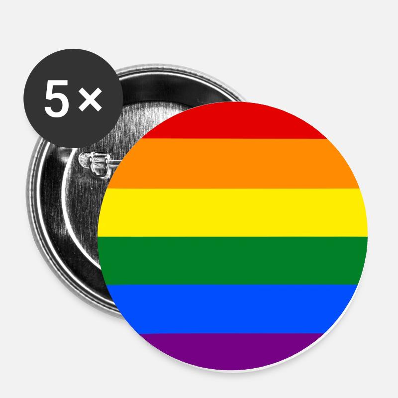 Gay Pride - Buttons small 1''/25 mm (5-pack) - white
