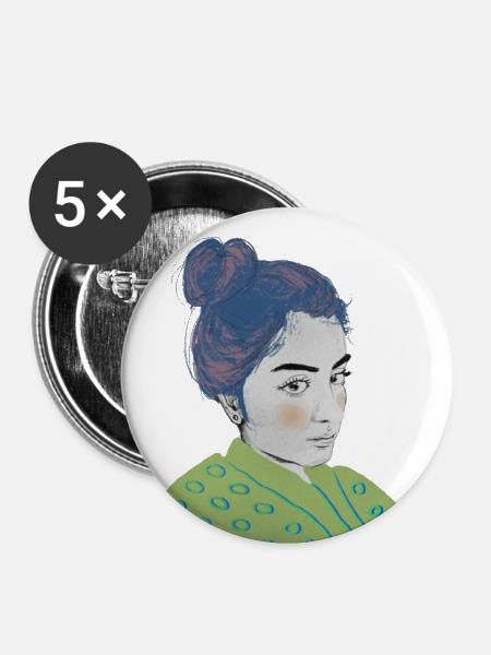 Fatima - Buttons klein 25 mm (5er Pack) - Weiß