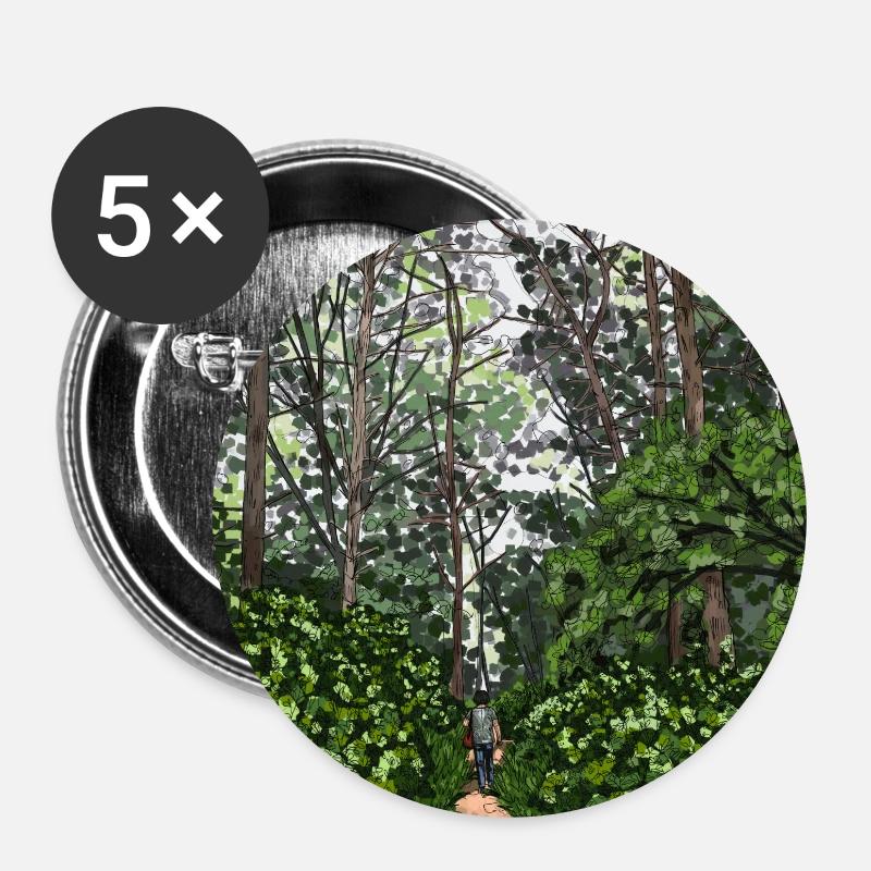 Walk through the woods - Buttons small 1''/25 mm (5-pack) - white
