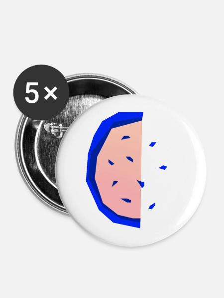 Abstrakte Melone - Buttons klein 25 mm (5er Pack) - Weiß