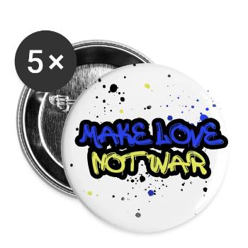 faire l’amour pas la guerre, l’ukraine, la guerre, les graffitis - Lot de 5 petits badges (25 mm) - blanc - Devant