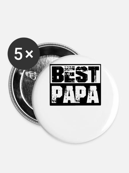 Bester Vater - Buttons klein 25 mm (5er Pack) - Weiß