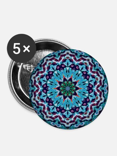 Kaleidoscopic Lightpainting Design #1 - Buttons klein 25 mm (5er Pack) - Weiß