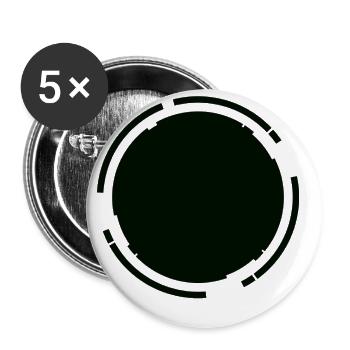 Fond noir - Lot de 5 petits badges (25 mm) - blanc - Devant