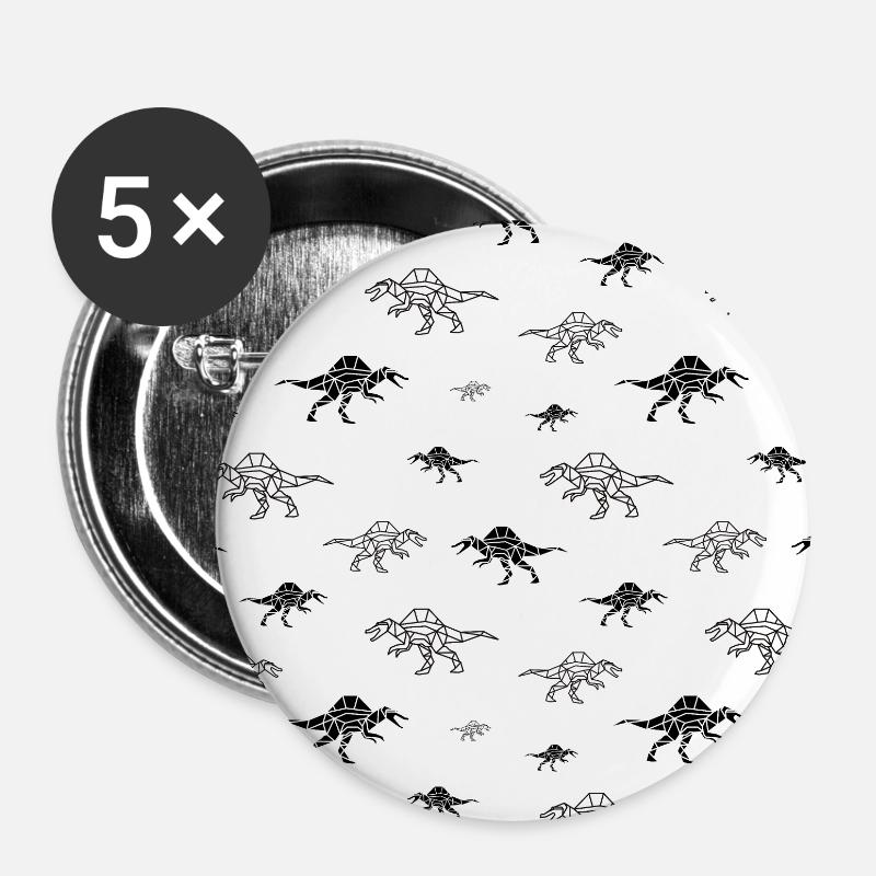 Spino Spinosaur Pattern - Buttons small 1''/25 mm (5-pack) - white