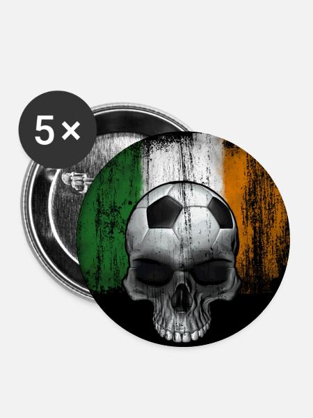 Irland Fußballfan - Buttons klein 25 mm (5er Pack) - Weiß