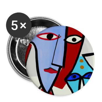 Cubisme Style Mozaik #07 - Lot de 5 petits badges (25 mm) - blanc - Devant