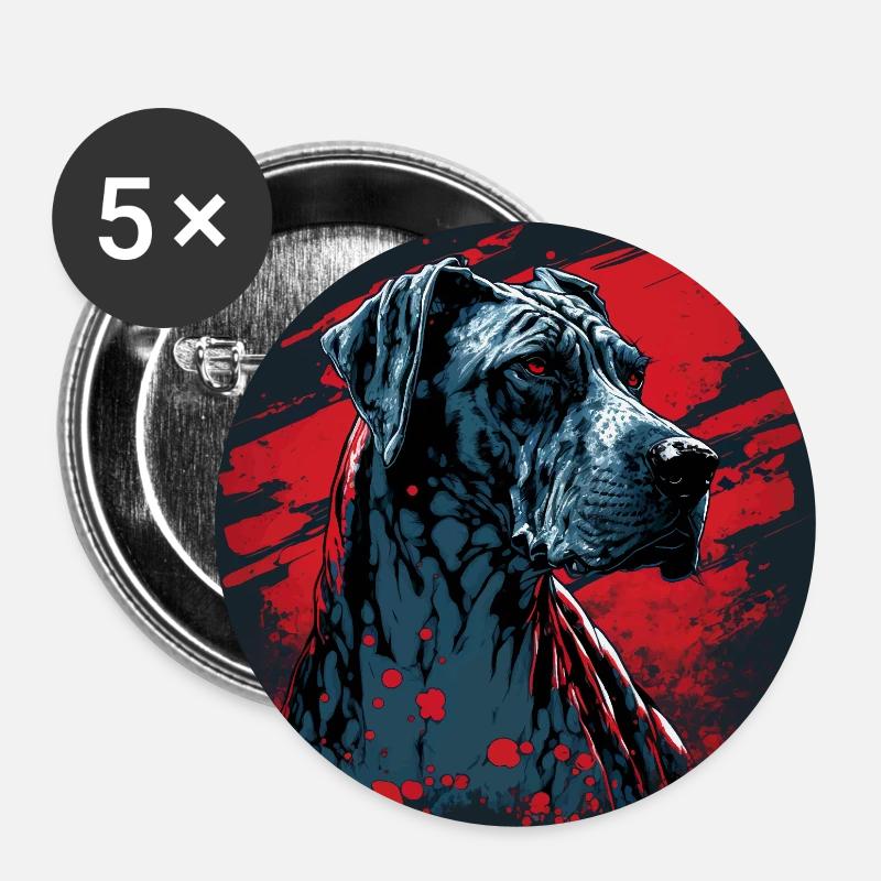 Great Dane - Buttons small 1''/25 mm (5-pack) - white