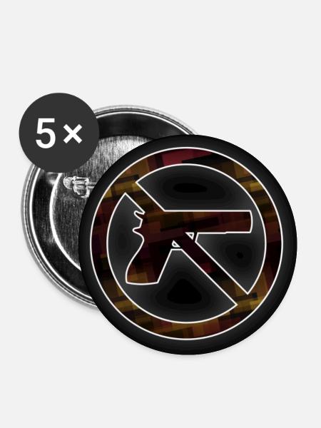 Schießverbot - Buttons klein 25 mm (5er Pack) - Weiß