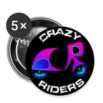Crazy Riders Round - Buttons small 1''/25 mm (5-pack) - white - Front