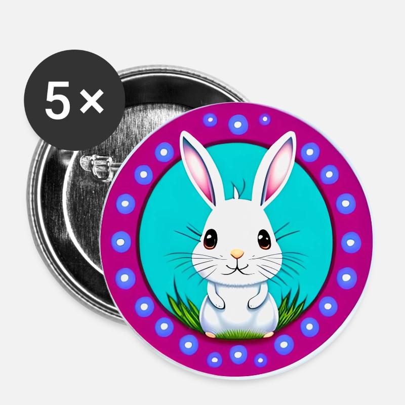 Easter Easter Motif - Buttons small 1''/25 mm (5-pack) - white