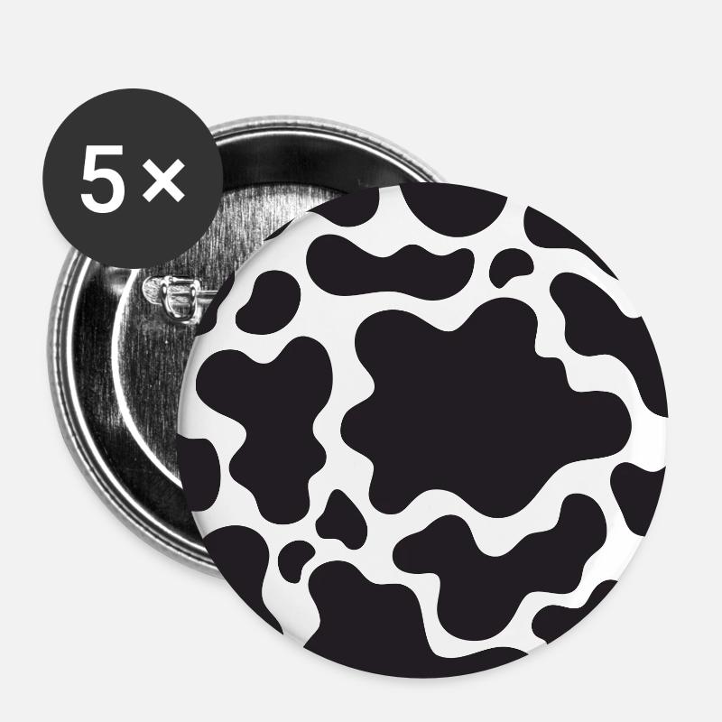 Cow Spots Pattern - Buttons small 1''/25 mm (5-pack) - white