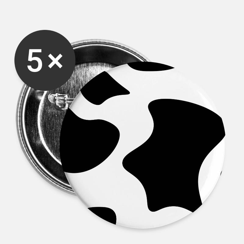 Cow Spots Pattern - Buttons small 1''/25 mm (5-pack) - white