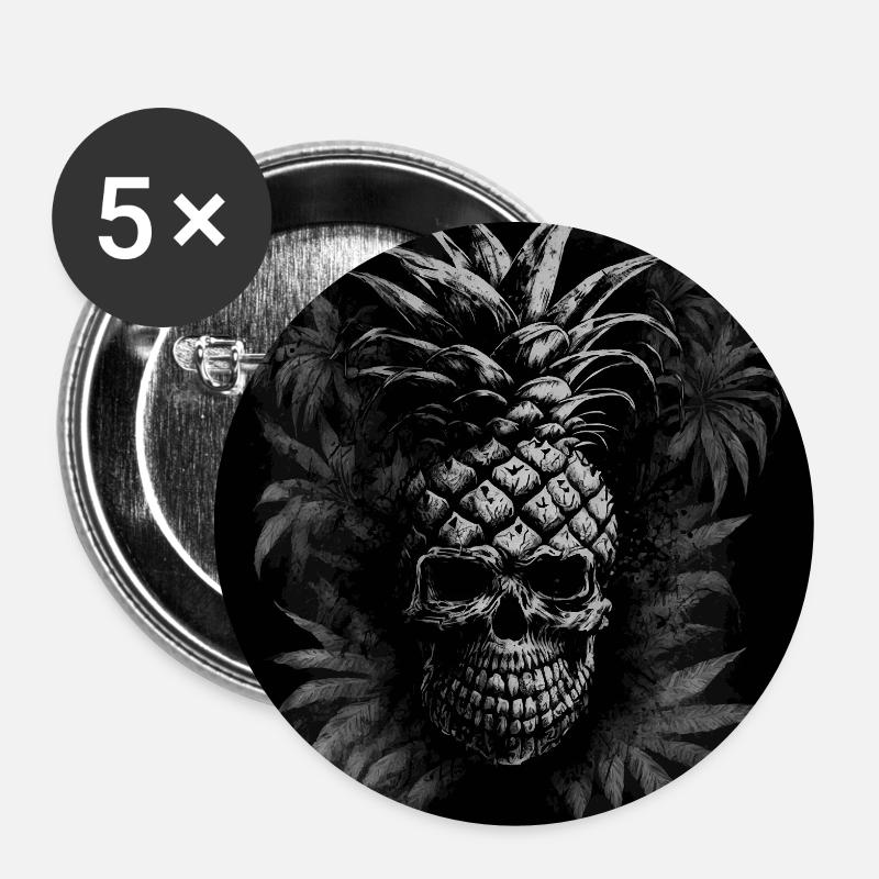 Fruit d’ananas effrayant - Lot de 5 petits badges (25 mm) - blanc