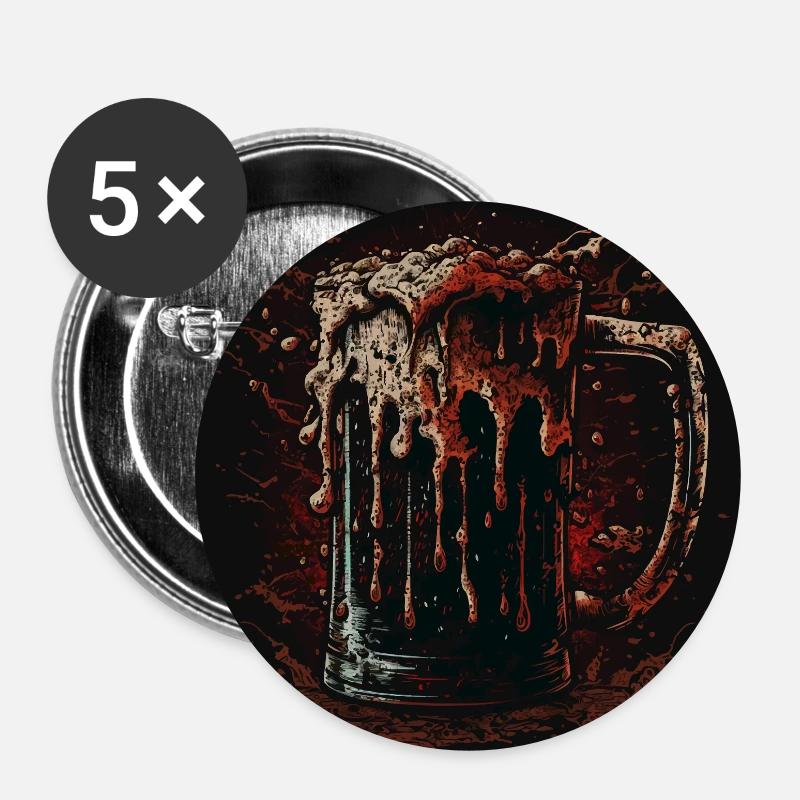Beer mug - Buttons small 1''/25 mm (5-pack) - white