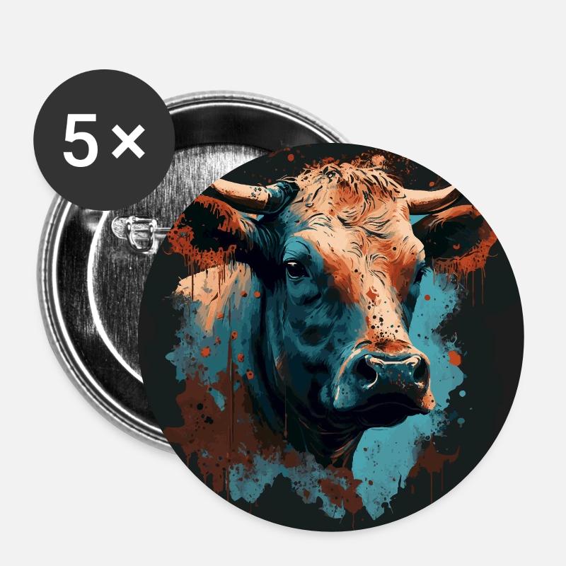 Eine Kuh - Buttons klein 25 mm (5er Pack) - Weiß
