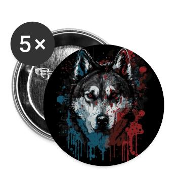 Husky Dog - Buttons small 1''/25 mm (5-pack) - white - Front