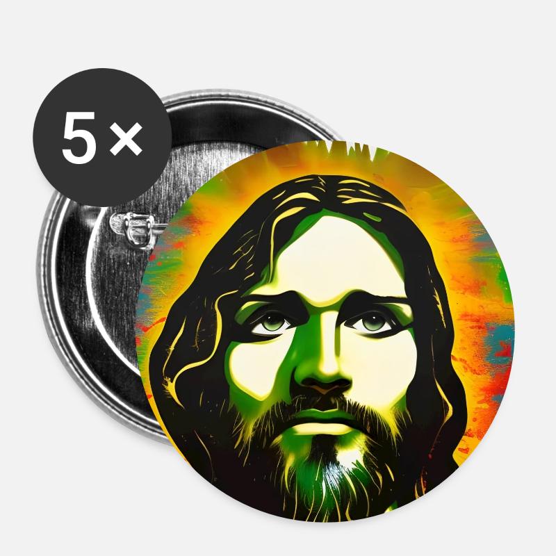 Jesus Christus - Buttons klein 25 mm (5er Pack) - Weiß