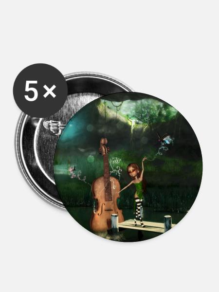 Das Wunder der Geige - Buttons klein 25 mm (5er Pack) - Weiß